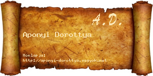Aponyi Dorottya névjegykártya